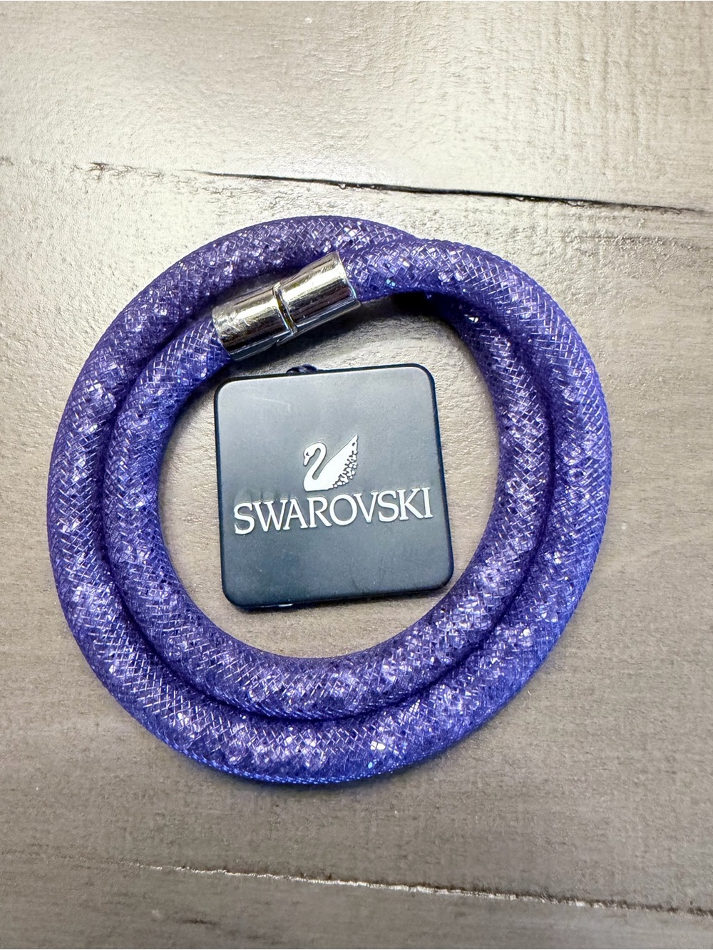 Swarovski Purple Crystal Mesh Double Wrap Bracelet/Choker
